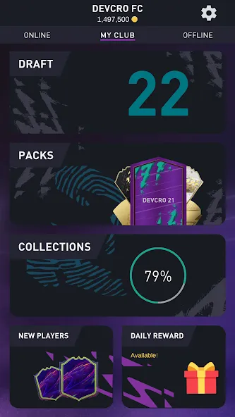 DEVCRO 22 - Draft, Packs (ДЕВКРО ФУТ 22) [МОД Все открыто] APK Android Screenshot 2