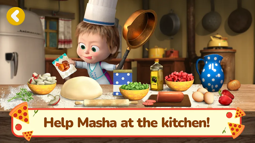 Masha and the Bear Pizza Maker [МОД Много денег] APK Android Screenshot 1