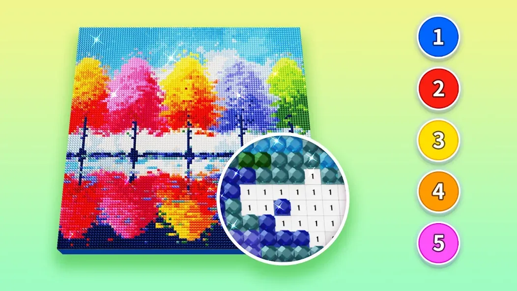 Diamond Painting by Number (Даймонд пейнтинг по номерам) [МОД Много денег] APK Android Screenshot 2