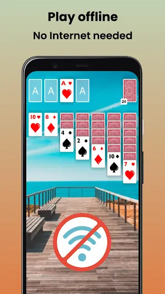 Klondike Solitaire Offline [МОД Много денег] APK Android Screenshot 2