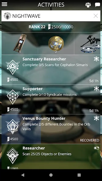 Warframe Companion (Уорфрейм Компаньон) [МОД Бесконечные монеты] APK Android Screenshot 2
