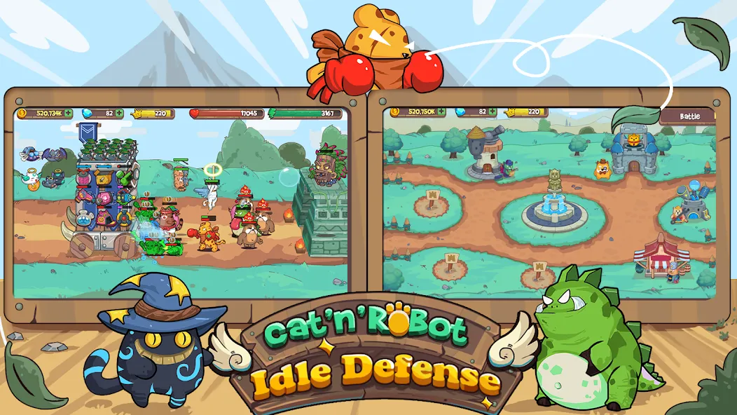 CatnRobot Idle TD: Battle Cat (КэтТауэр Айдл ТД) [МОД Все открыто] APK Android Screenshot 2