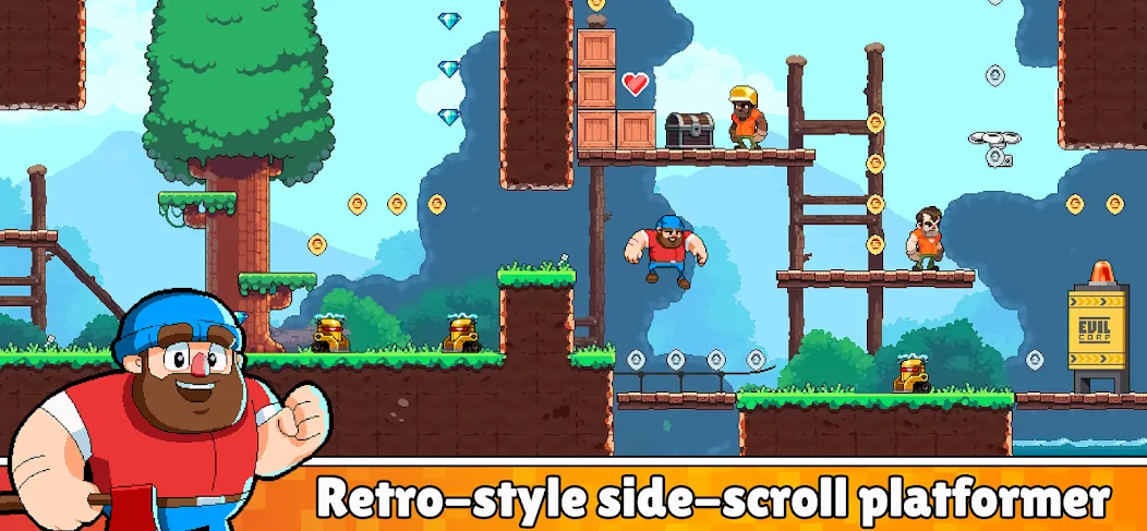 Timberman The Big Adventure (Тимбермен Большое Приключение) [МОД Меню] APK Android Screenshot 3