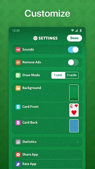 Solitaire - Classic Card Game (Солитер) [МОД Все открыто] APK Android Screenshot 5