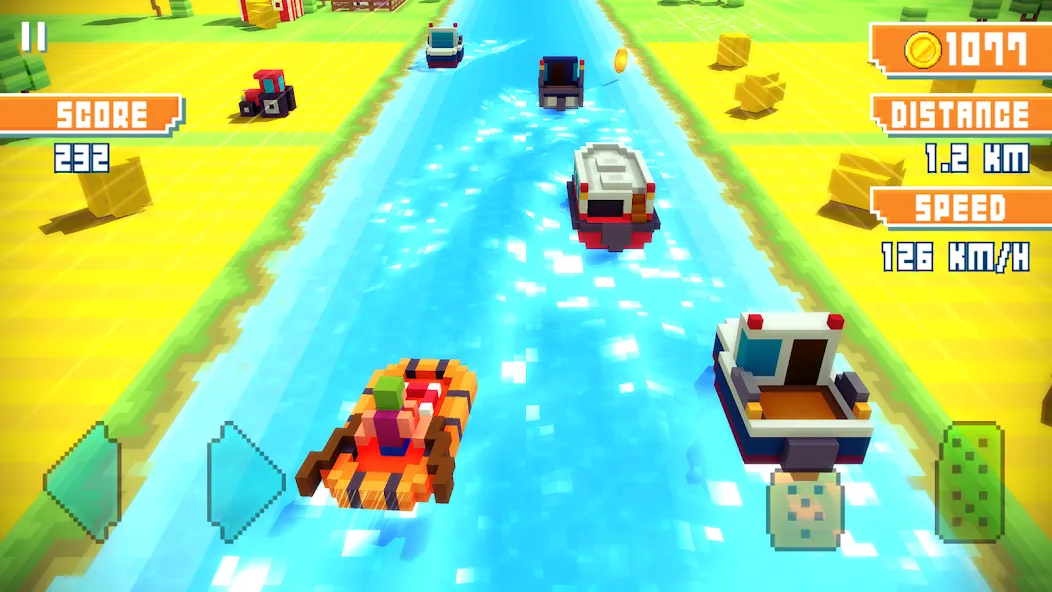 Blocky Highway: Traffic Racing (Блоки Хайвей) [МОД Много денег] APK Android Screenshot 2