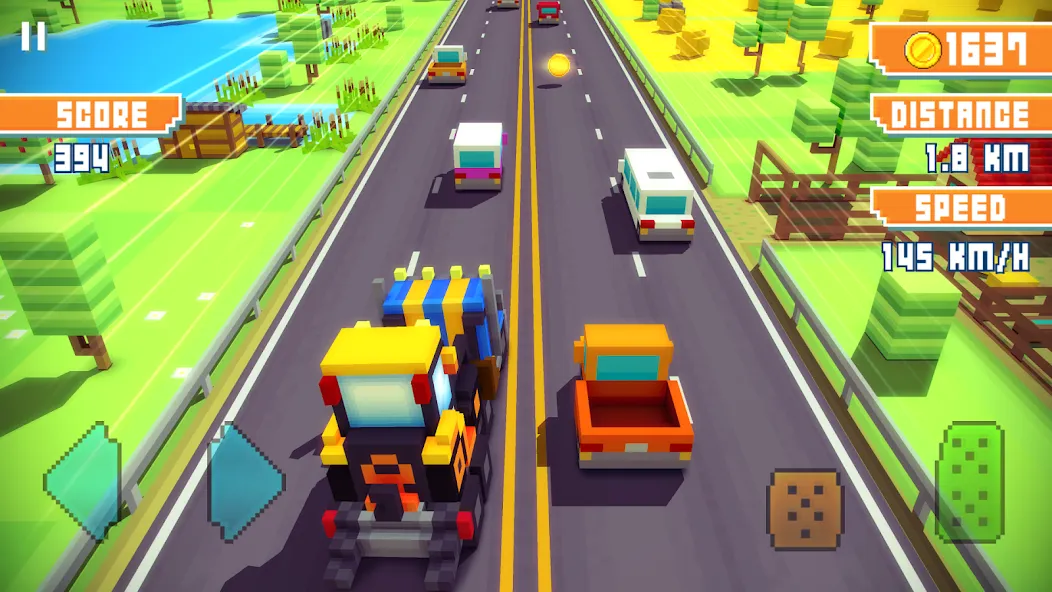 Blocky Highway: Traffic Racing (Блоки Хайвей) [МОД Много денег] APK Android Screenshot 4
