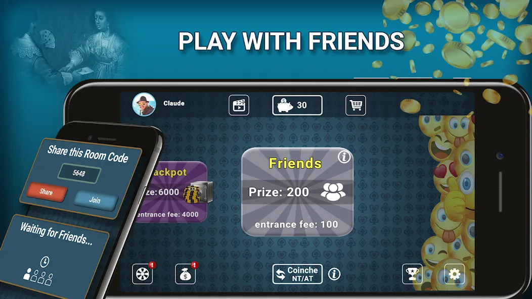 Blot Belote Coinche Online [МОД Premium] APK Android Screenshot 5