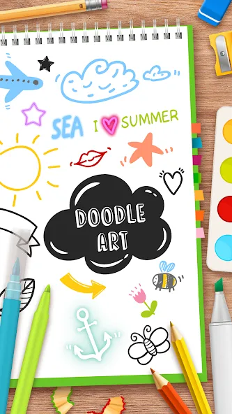 Draw Doodle - Kids drawing [МОД Все открыто] APK Android Screenshot 1