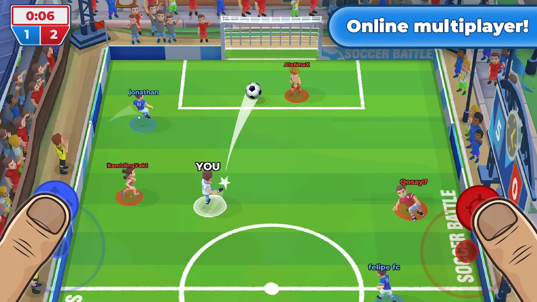 Soccer Battle -  PvP Football [МОД Бесконечные монеты] APK Android Screenshot 1