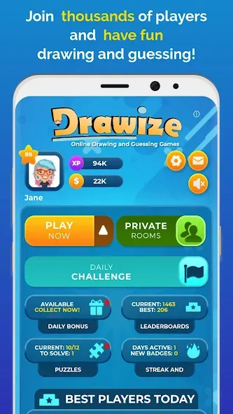 Drawize - Draw and Guess (Дравизе) [МОД Много денег] APK Android Screenshot 1