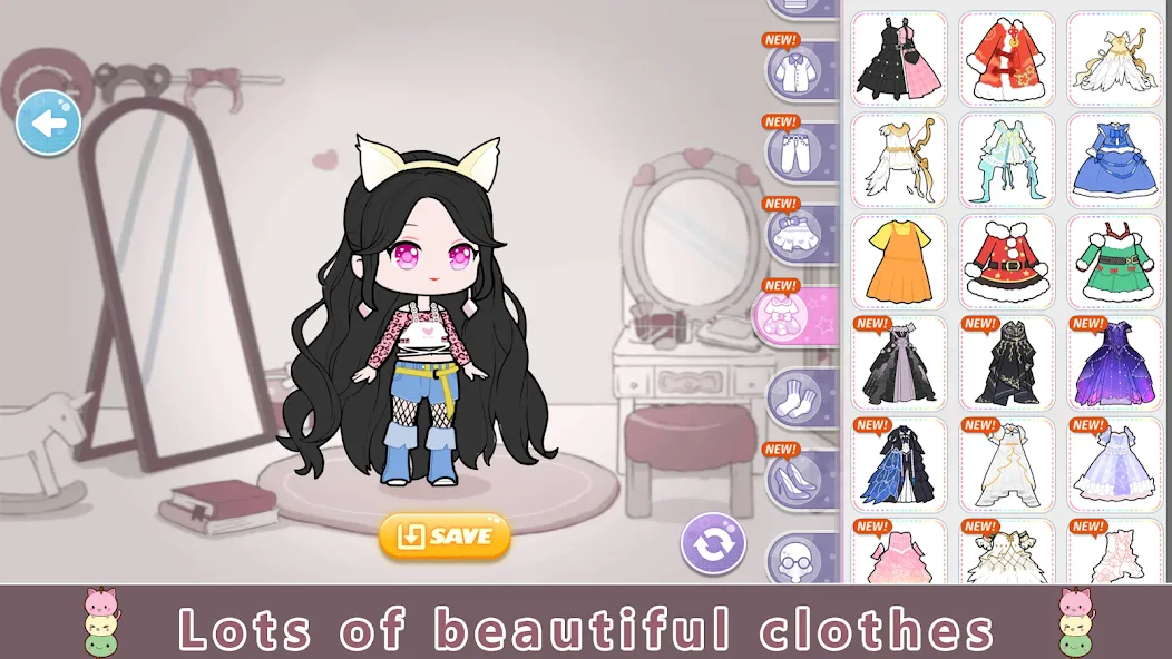 YOYO Doll Anime Dress Up Game (ЙОЙО) [МОД Бесконечные монеты] APK Android Screenshot 2