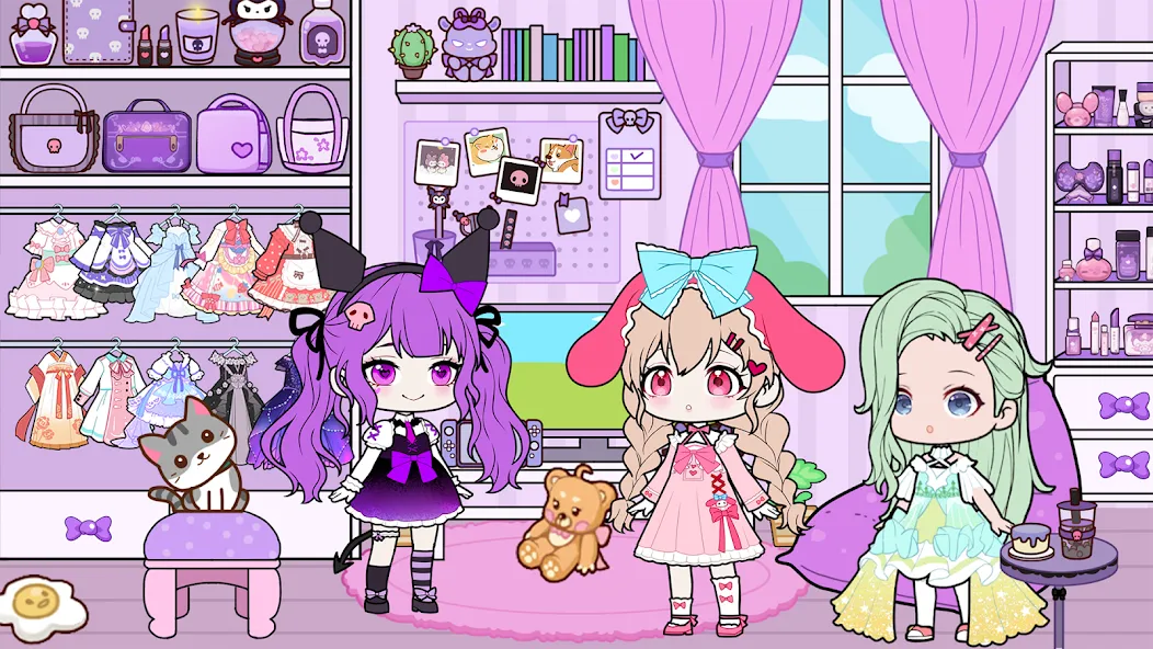 YOYO Doll School life Dress up (ЙОЙО Лайф ворлд) [МОД Меню] APK Android Screenshot 4