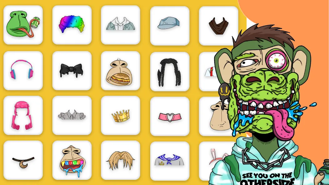 Bored Ape Creator - NFT Art (Боред Эйп Криэйтор) [МОД Mega Pack] APK Android Screenshot 1