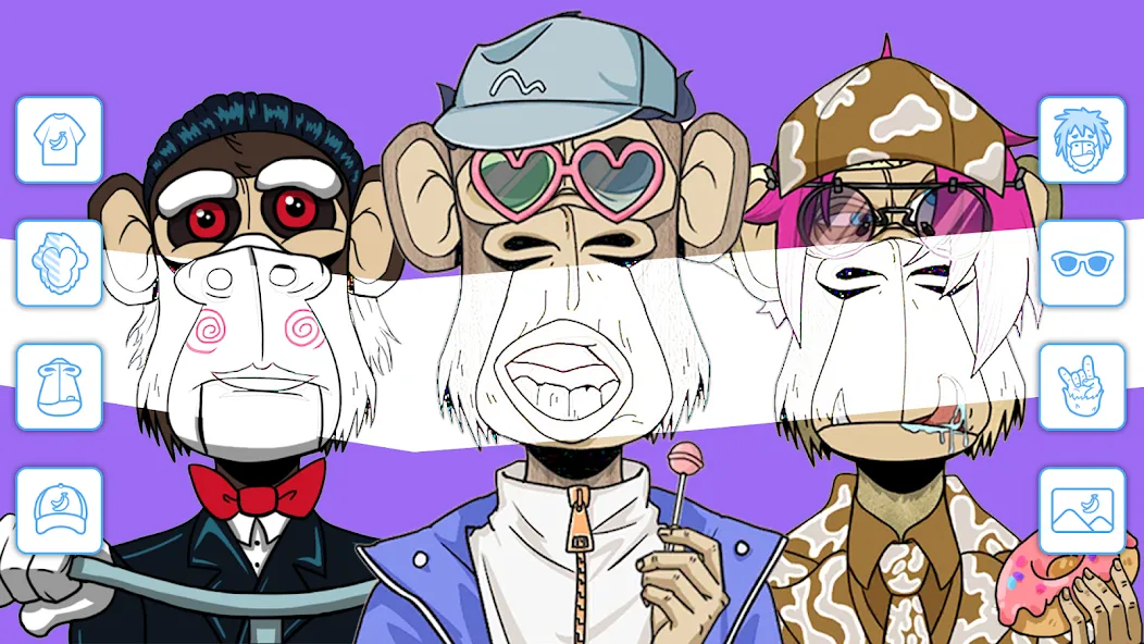 Bored Ape Creator - NFT Art (Боред Эйп Криэйтор) [МОД Mega Pack] APK Android Screenshot 3