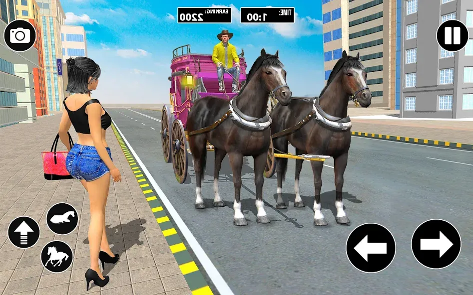 Horse Cart Taxi Transport Game [МОД Много денег] APK Android Screenshot 1