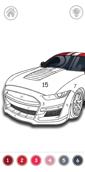 Cars Color By Number (Цветные машины по номерам) [МОД Меню] APK Android Screenshot 1