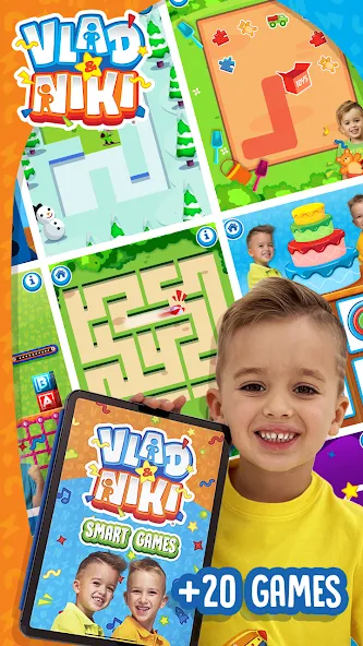 Vlad and Niki - Smart Games [МОД Бесконечные монеты] APK Android Screenshot 1