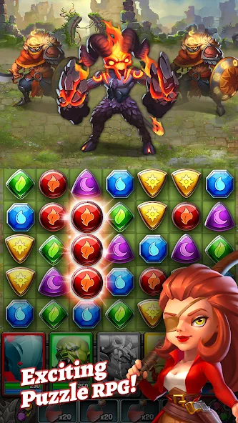 Dragon Strike: Puzzle RPG (Драгон Страйк) [МОД Бесконечные монеты] APK Android Screenshot 1