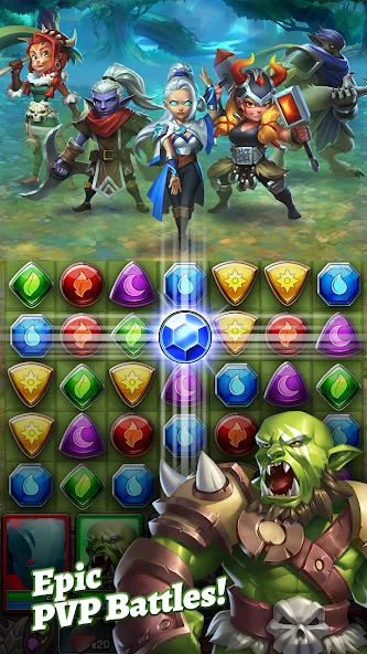 Dragon Strike: Puzzle RPG (Драгон Страйк) [МОД Бесконечные монеты] APK Android Screenshot 3
