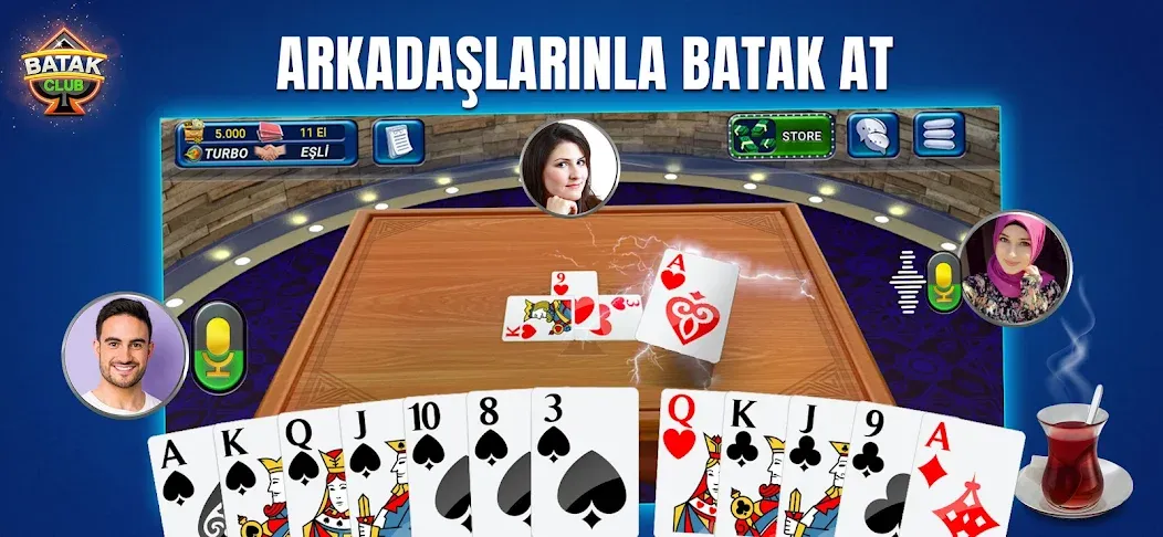 Batak Club - Play Spades (Батак Клуб) [МОД Бесконечные монеты] APK Android Screenshot 1