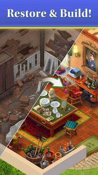 Merge Mansion (Мердж Мэншн) [МОД Много денег] APK Android Screenshot 2