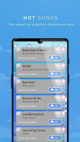 Piano Anime Tiles Music (Пиано Аниме Плитки Музыка) [МОД Premium] APK Android Screenshot 5