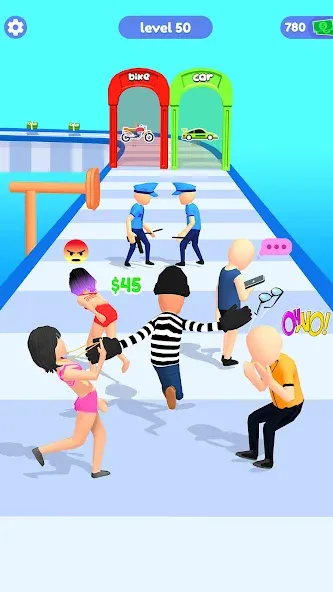 Thief Run Race 3D: Fun Race [МОД Все открыто] APK Android Screenshot 2