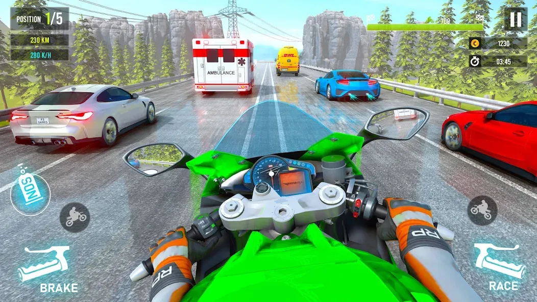 Moto Traffic Bike Race Game 3d (Мото Трафик Байк Рейс Гейм 3д) [МОД Все открыто] APK Android Screenshot 1