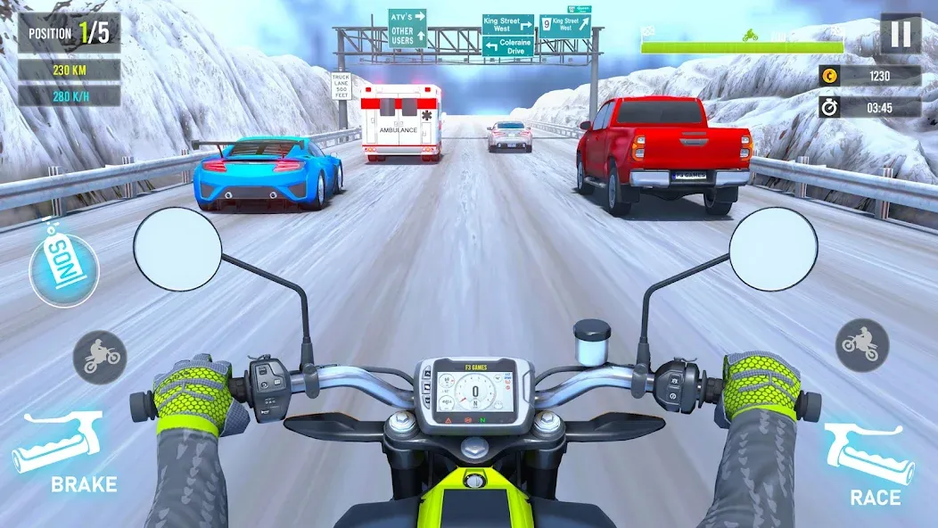 Moto Traffic Bike Race Game 3d (Мото Трафик Байк Рейс Гейм 3д) [МОД Все открыто] APK Android Screenshot 3