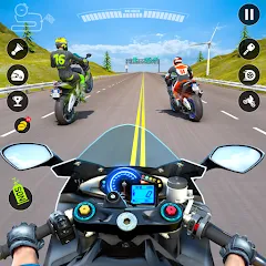 Moto Traffic Bike Race Game 3d (Мото Трафик Байк Рейс Гейм 3д) [МОД Все открыто] APK Android