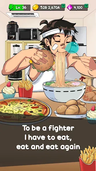 Food Fighter Clicker Games (Фуд Файтер Кликер) [МОД Много денег] APK Android Screenshot 1