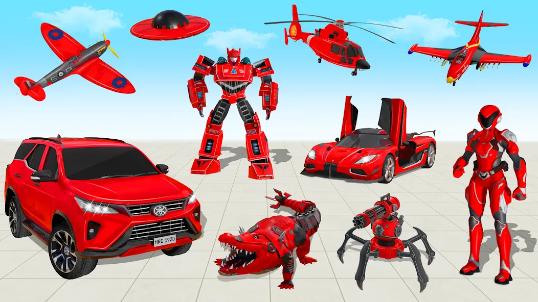 Flying Prado Car Robot Game [МОД Unlocked] APK Android Screenshot 5