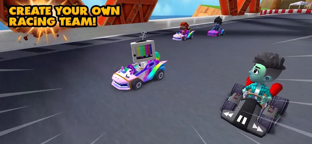Boom Karts Multiplayer Racing (Бум Картс Мультиплеер Рейсинг) [МОД Все открыто] APK Android Screenshot 3