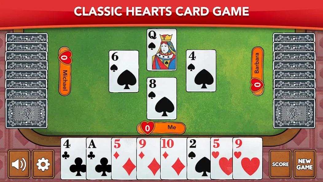 Hearts - Card Game Classic (Хартс) [МОД Unlocked] APK Android Screenshot 1