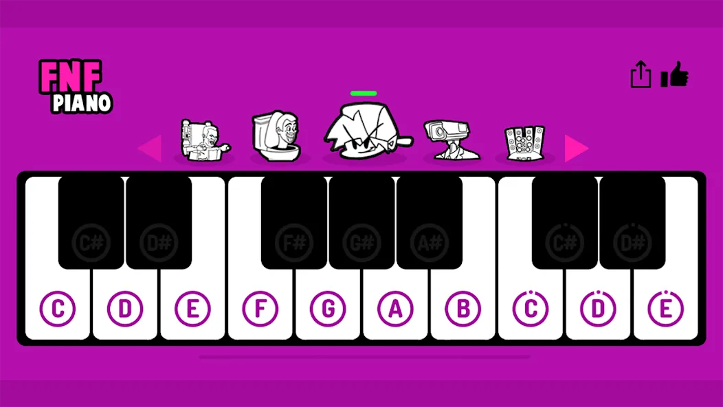 FNF Piano (ФНФ Пиано) [МОД Все открыто] APK Android Screenshot 1