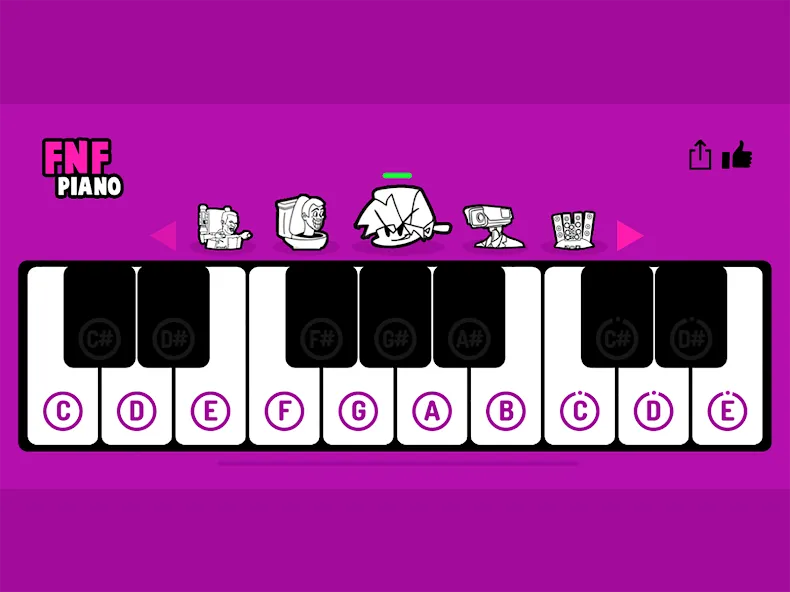 FNF Piano (ФНФ Пиано) [МОД Все открыто] APK Android Screenshot 3