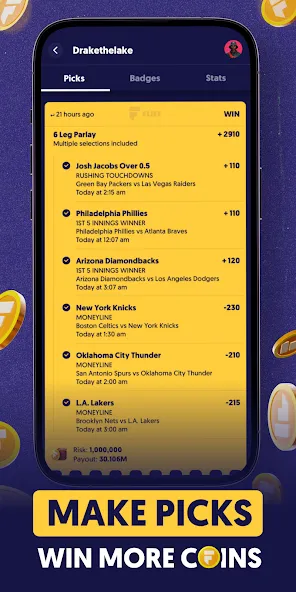 Fliff - Sports Picks (Флифф) [МОД Много денег] APK Android Screenshot 2