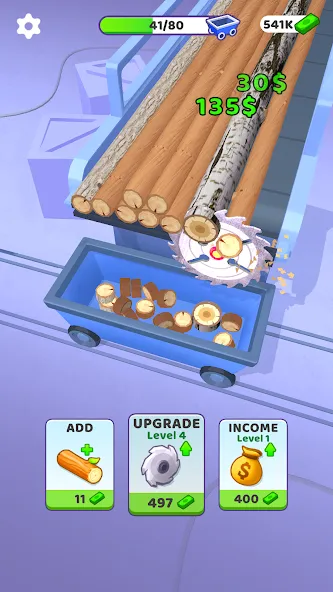 Idle Cutter: Wood Slice (Айдл Катер) [МОД Unlocked] APK Android Screenshot 1