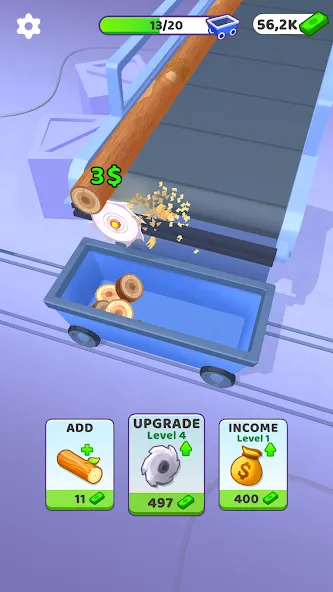Idle Cutter: Wood Slice (Айдл Катер) [МОД Unlocked] APK Android Screenshot 3