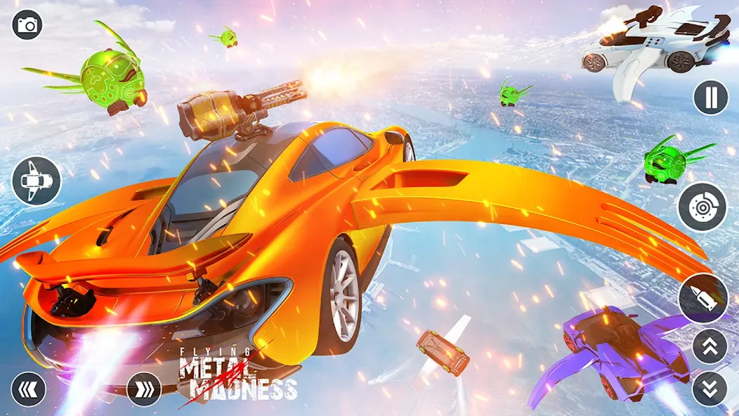 Flying Car Robot Shooting Game [МОД Много денег] APK Android Screenshot 3