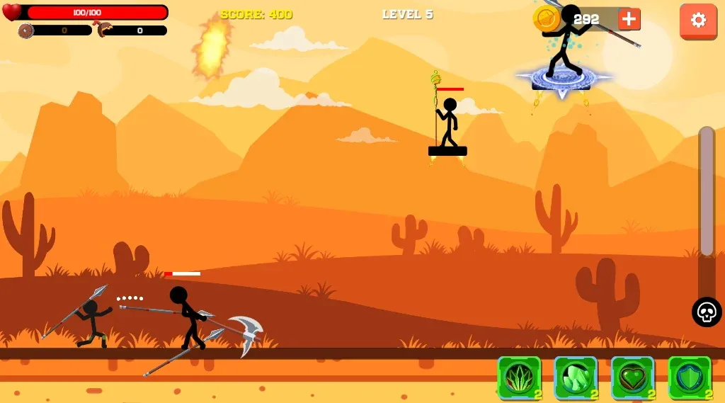 Spear war with Stickman (Спир вар) [МОД Бесконечные монеты] APK Android Screenshot 1