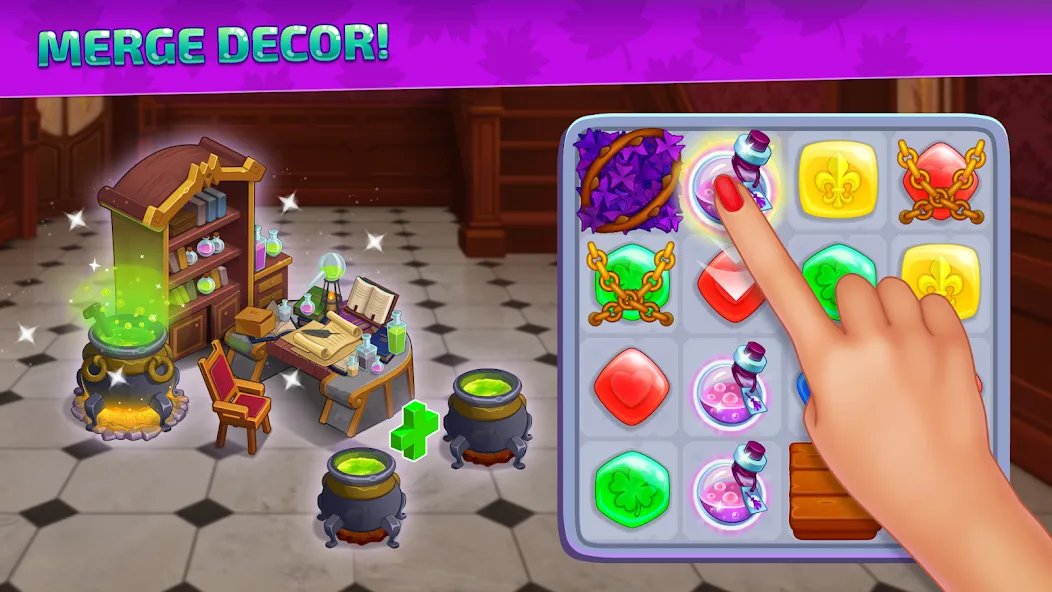 Chloe's Merge: House Design (Хэллоуин Мердж) [МОД Много денег] APK Android Screenshot 2