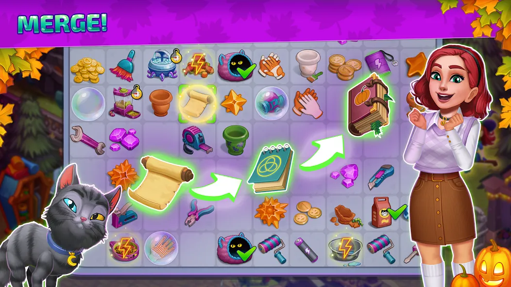 Chloe's Merge: House Design (Хэллоуин Мердж) [МОД Много денег] APK Android Screenshot 3