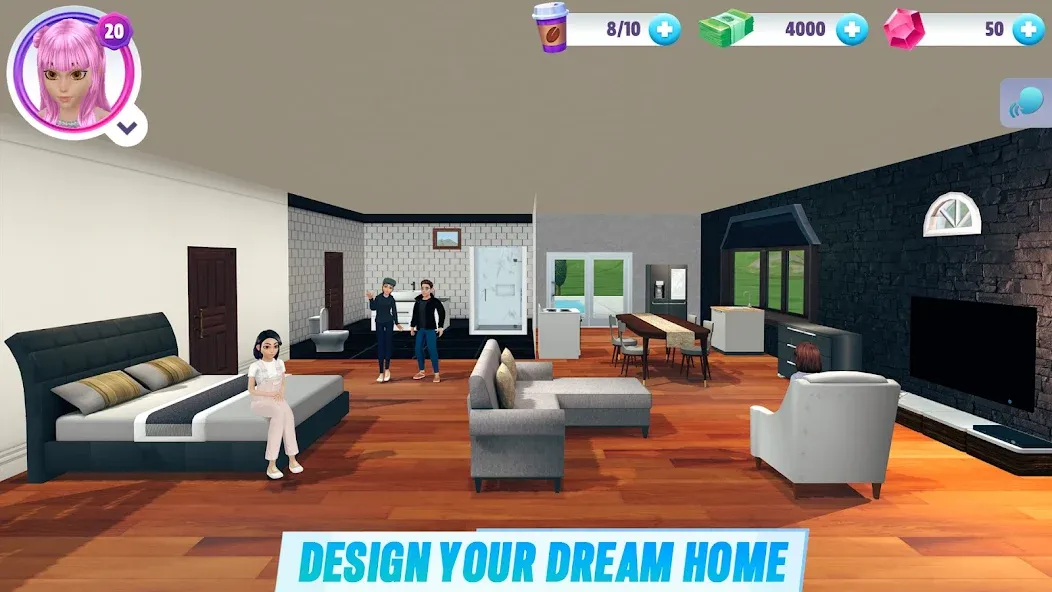 Virtual Sim Story: Home & Life (Виртуальная история симулятора) [МОД Unlocked] APK Android Screenshot 2