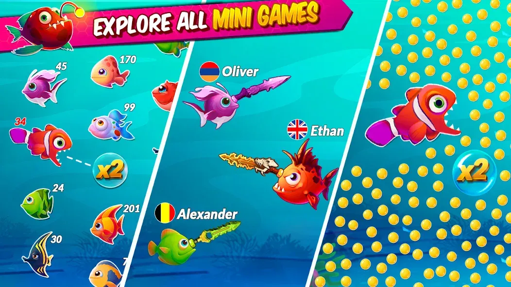 Big Eat Fish Games Shark Games [МОД Unlocked] APK Android Screenshot 1