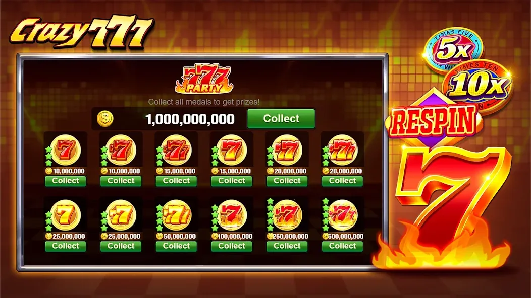 Crazy 777 Slot-TaDa Games (Крэйзи 777 Слот) [МОД Mega Pack] APK Android Screenshot 3