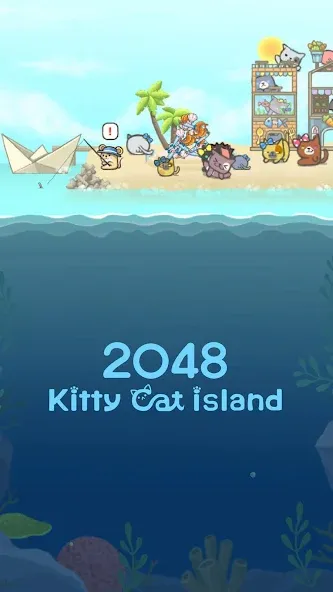2048 Kitty Cat Island (Остров Кошачьеи Кошки) [МОД Все открыто] APK Android Screenshot 1