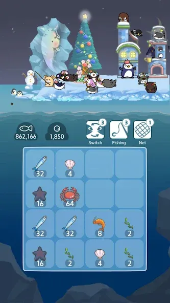 2048 Penguin Island [МОД Все открыто] APK Android Screenshot 1