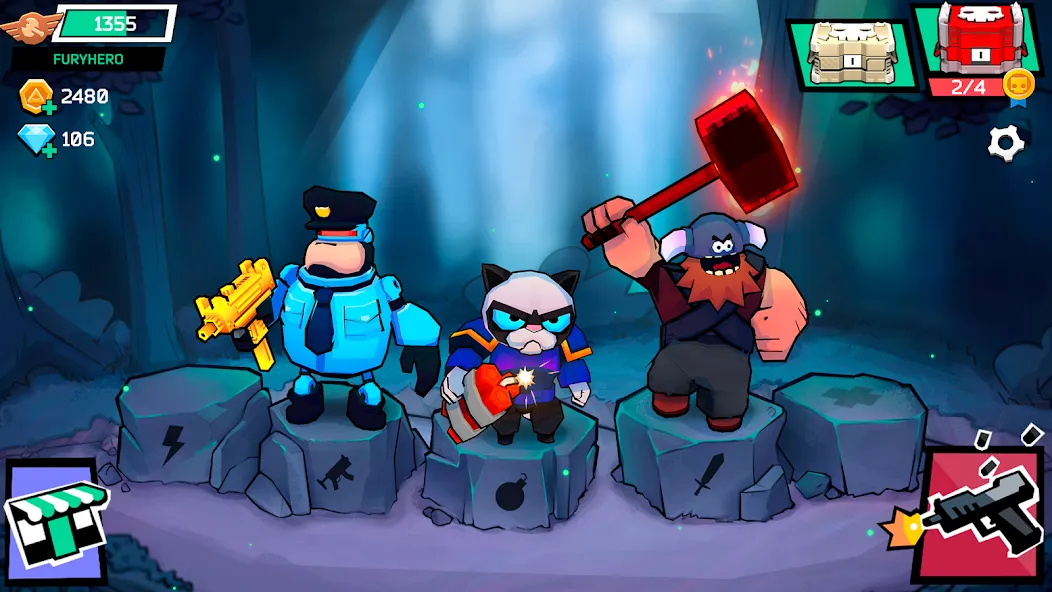 Fury Wars online shooter games (Фьюри Варс) [МОД Меню] APK Android Screenshot 3