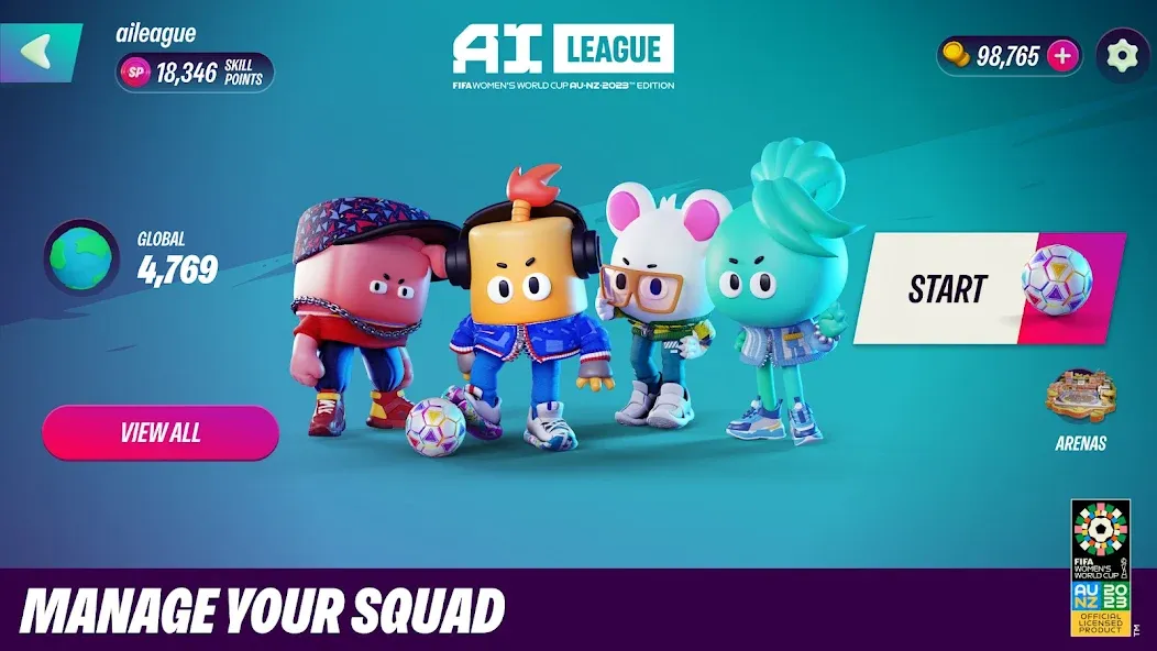 FIFA World Cup AI League (ФИФА Ворлд Кап ИИ Лига) [МОД Бесконечные монеты] APK Android Screenshot 2